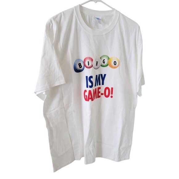 Carnival Cruise Bingo Is My Game-O! Core Cotton White T-Shirt XL Port & Company - Picture 1 of 6